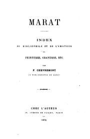 Cover of: Marat: Index du bibliophile et de l'amateur de peintures, gravures, etc