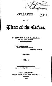 Cover of: A Treatise of the Pleas of the Crown