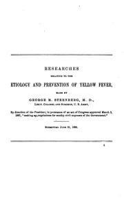 Cover of: Report on the Etiology and Prevention of Yellow Fever
