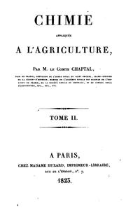 Cover of: Chimie appliquée à l'agriculture,