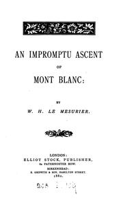 Cover of: An Impromptu Ascent of Mont Blanc