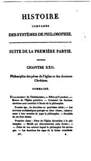 Cover of: Histoire comparée des systèmes de philosophie: considérés relativement aux principes des ...