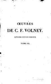 Cover of: Oeuvres / Volney, Constantin-François