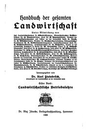 Cover of: Handbuch der gesamten Landwirtschaft...