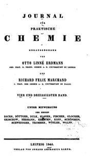 Cover of: Journal für praktische Chemie by Otto Linné Erdmann