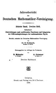 Cover of: Entwicklungen nach oscillirenden Functionen und Integration der Differentialgleichungen der ...