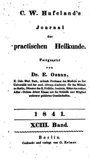 Cover of: Hufeland's Journal der practischen Heilkunde by 