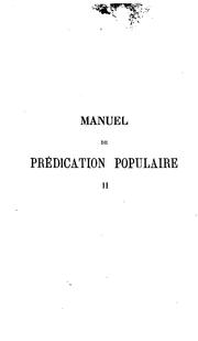 Cover of: Manuel de prédication populaire