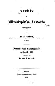 Cover of: Archiv fuer mikroskopische anatomie by 