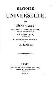Cover of: HISTOIRE UNIVERSELLE by Cesare Cantù