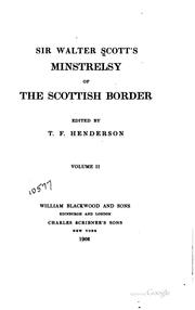 Cover of: Minstrelsy of the Scottish Border by Walter Scott