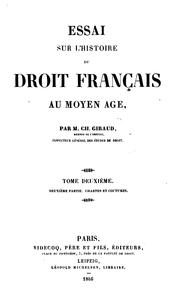 Cover of: Essai sur l'histoire du droit français au moyen age