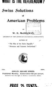 Cover of: Swiss Solutions of American Problems