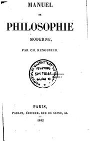 Cover of: Manuel de philosophie moderne