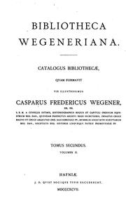 Cover of: Bibliotheca Wegeneriana: Fortegnelse over det bibliothek