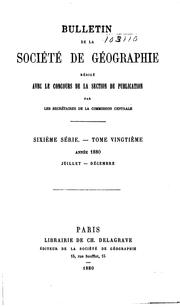 Cover of: Bulletin de la Société de géographie by Société de géographie (France), Société de géographie (France)