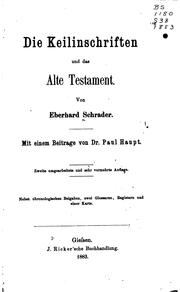 Cover of: Die Keilinschriften und das alte Testament by Eberhard Schrader