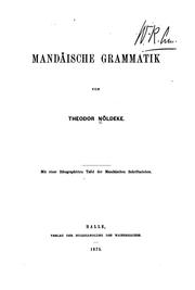 Cover of: Mandäische Grammatik... by Theodor Nöldeke