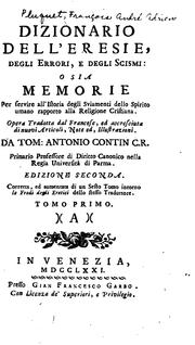 Cover of: Dizionario dell'eresie, degli errori, e degli scismi: osia, Memorie per servire all'istoria ... by François-André-Adrien Pluquet