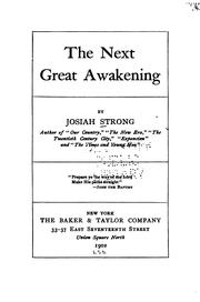 Cover of: The Next Great Awakening by Josiah Strong