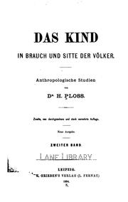 Cover of: Das Kind in Brauch und Sitte der Völker v. 2