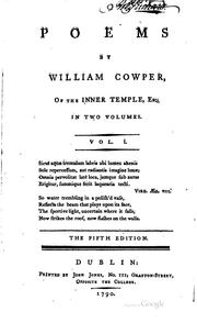 Cover of: Poems: by William Cowper, .... In two volumes. .. | William Cowper