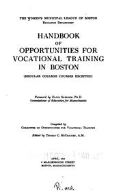 Cover of: Handbook of Opportunities for Vocational Training in Boston | Women