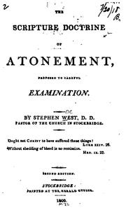 Cover of: The Scripture Doctrine of Atonement, Proposed to Careful Examination