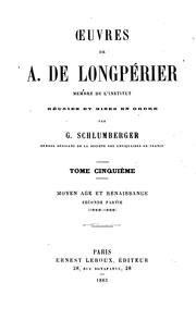 Cover of: Œuvres, réunies et mises en ordre par G. Schlumberger