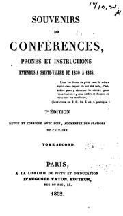 Cover of: Souvenirs de conférences: prônes et instruction entendus à Sainte-Valère de ...