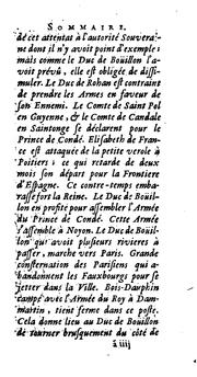 Cover of: Histoire de Henry de la Tour d'Auvergne, duc de Bouillon: ou l'on trouve ce qui s'est passé de ...