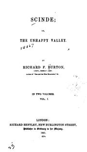 Cover of: Scinde; Or The Unhappy Valley ... | Sir Richard Burton