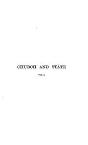 Cover of: Church and State: Their Relations Historically Developed