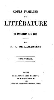 Cover of: Cours familier de littérture: une entretien par mois