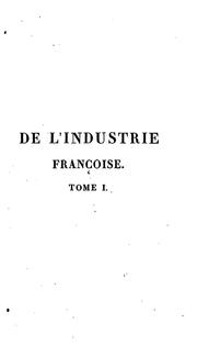 Cover of: De L'industrie francoise