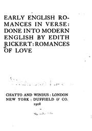 Cover of: Early English Romances in Verse by Edith Rickert