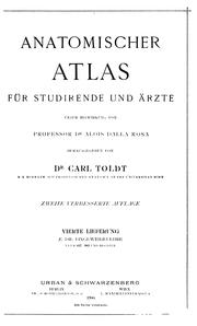 Cover of: Anatomischer Atlas fuer Studirende und Aerzte suppl., 1903 by Carl Toldt, Carl Toldt