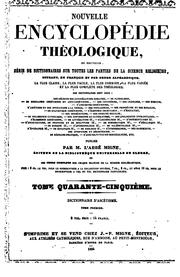 Cover of: Encyclopédie théologique: ou Série de dictionnaires sur toutes les parties de la science ...