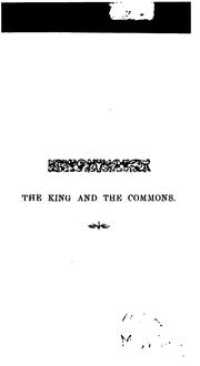 Cover of: The King and the Commons: Cavalier and Puritan Song by Henry Morley