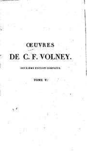 Cover of: OEuvres de C. F. Volney