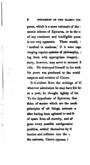 Cover of: Specimens of the Classic Poets: In a Chronological Series from Homer to Tryphiodorus, Translated ...