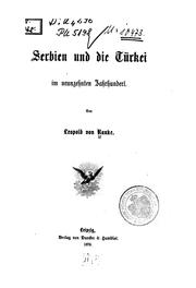 Cover of: Serbian und die Türkei im neuzehnten Jahrhundert
