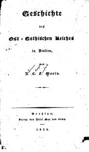Cover of: Geschichte des Ost-gothischen Reiches in Italien by Johann Kaspar Friedrich Manso