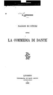 Cover of: Saggio di studi sopra la Commedia di Dante