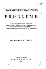 Cover of: Psychiatrisch-kriminalistische Probleme