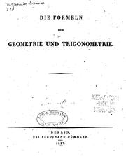 Cover of: Die Formeln der Geometrie und Trigonometrie