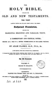 Bible. ISAIAH TO MALACHI