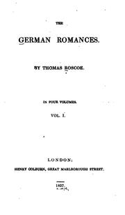 Cover of: German Romances by Thomas Roscoe