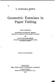 Cover of: T. Sundara Row's Geometric Exercises in Paper Folding by T. Sundara Rao