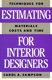 Cover of: Estimating for interior designers by Carol A. Sampson